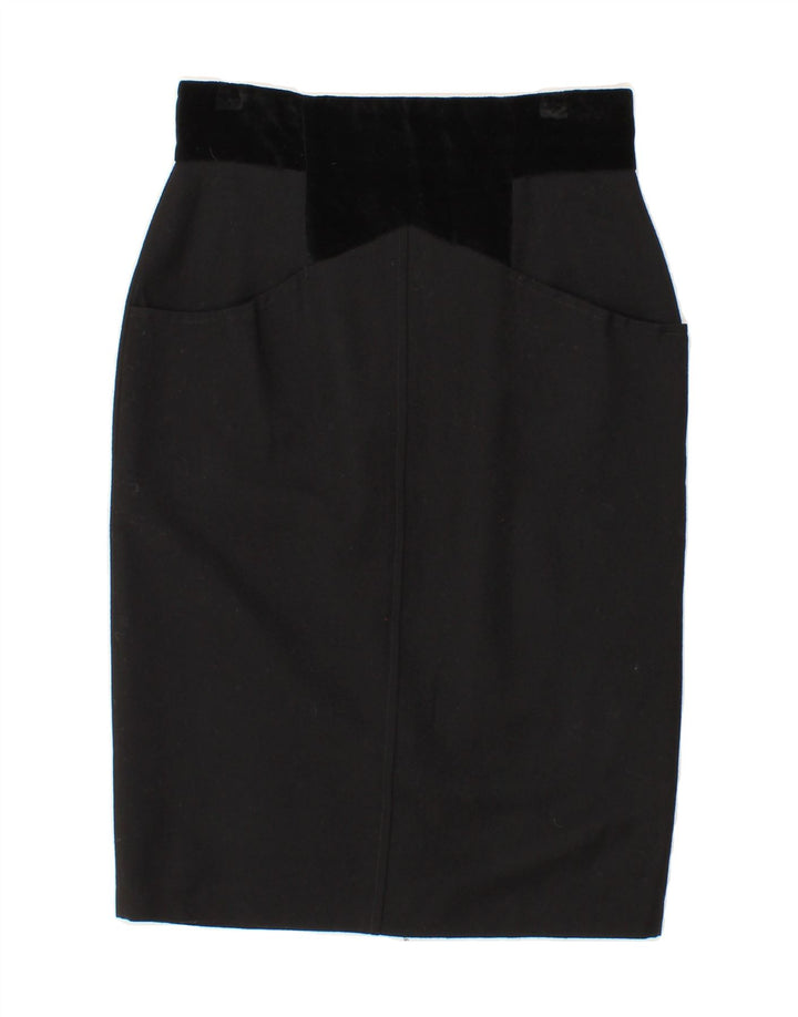 VINTAGE Womens Pencil Skirt IT 44 Medium W30  Black Vintage Vintage and Second-Hand Vintage from Messina Hembry 