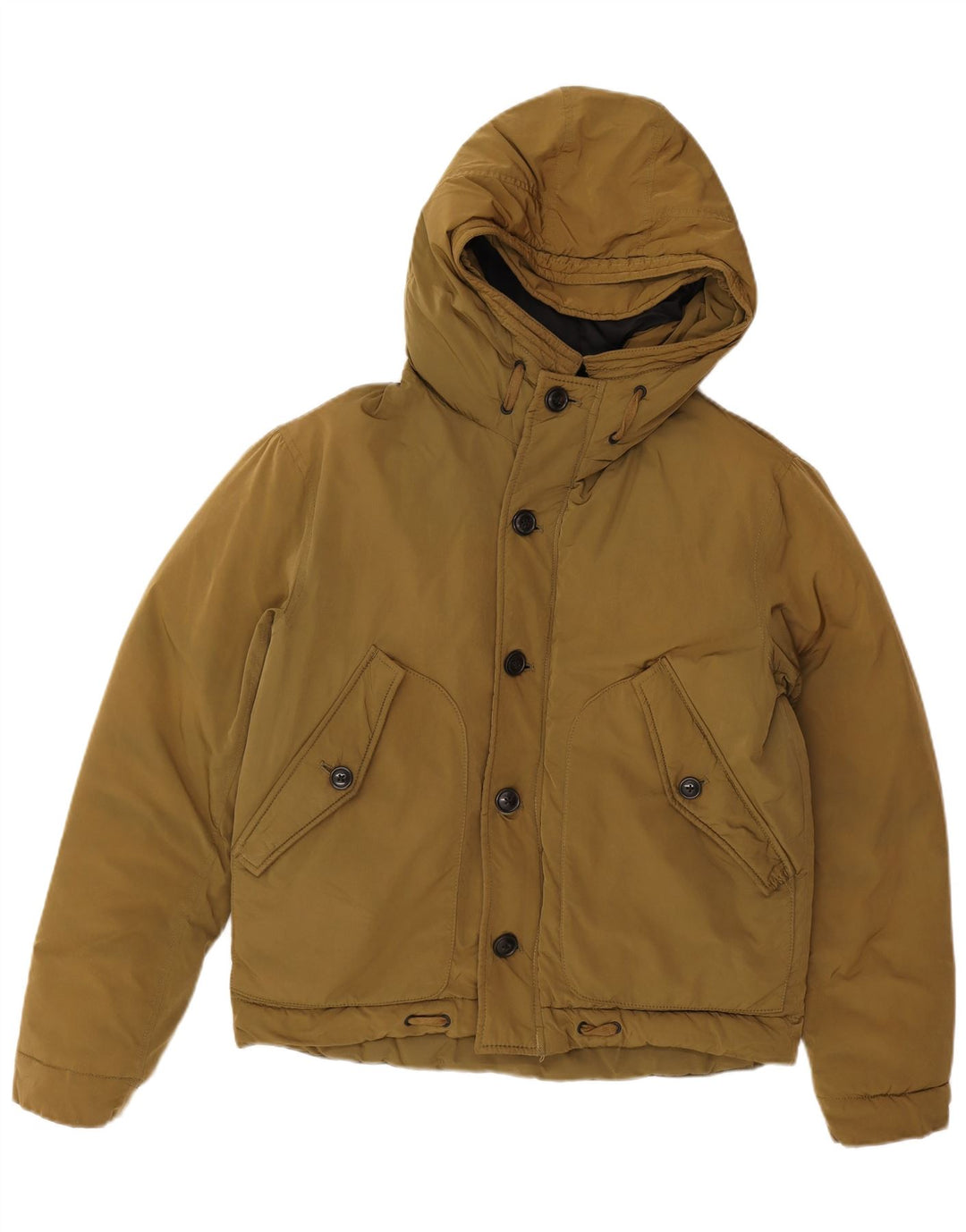 Męska ocieplana kurtka z kapturem French Connection UK 36, mała, khaki, poliester