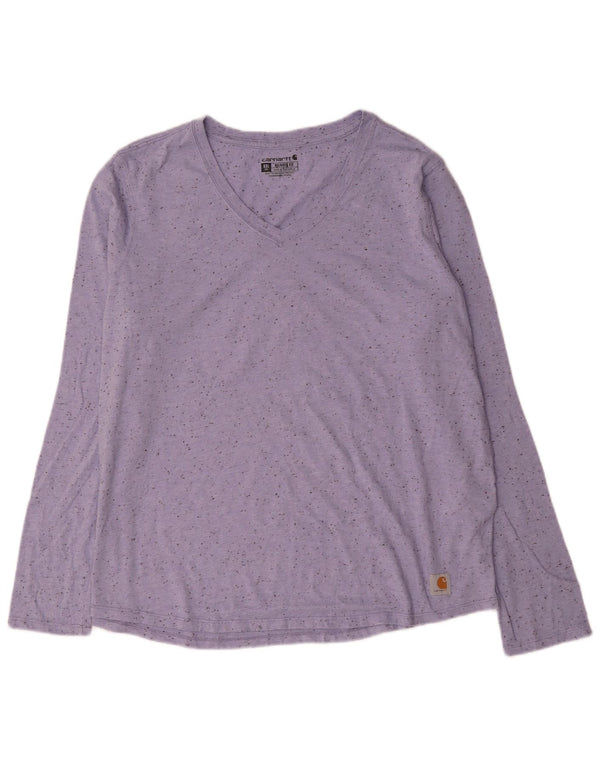 Carhartt Dame Relaxed Fit Top Langærmet US 20 2XL Lilla Flecked Bomuld