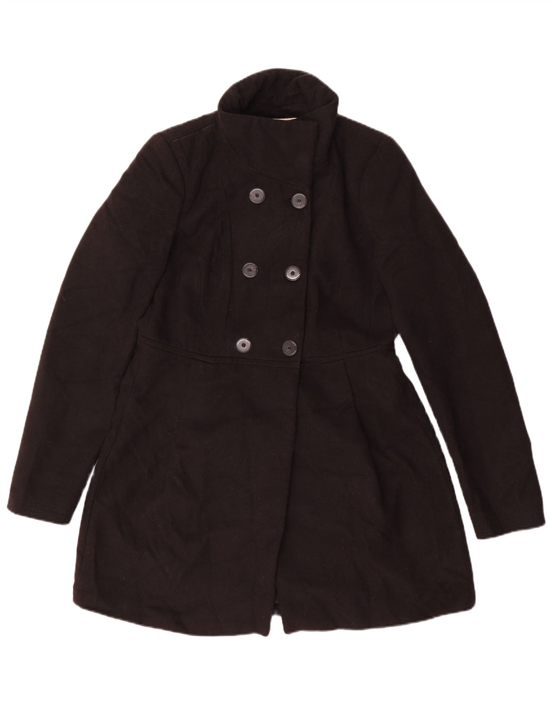 Cappotto doppiopetto Zara Trafaluc da donna UK 14 grande poliestere nero