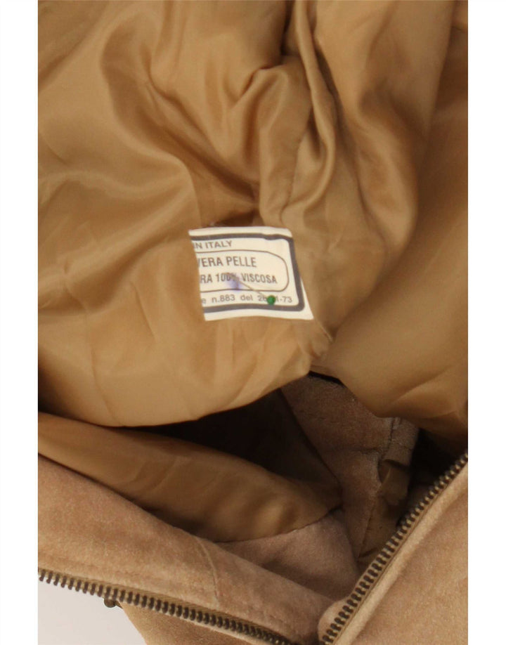 Bellucci Mens Suede Jacket IT 54 2XL Beige Leather
