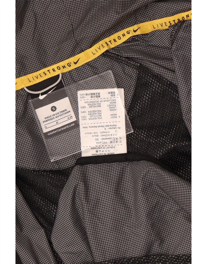 Nike Herren-Regenjacke mit Kapuze, UK 36, Größe S, graues Gingham-Polyester