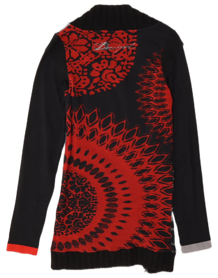 Desigual Tunique à motif abstrait pour femme UK 12 Noir moyen