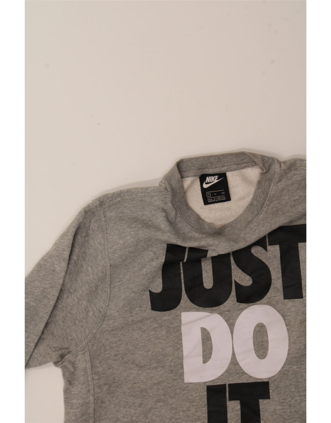 NIKE Mens Graphic Sweatshirt Jumper Small Grey Cotton Vintage Nike and Second-Hand Nike from Messina Hembry 