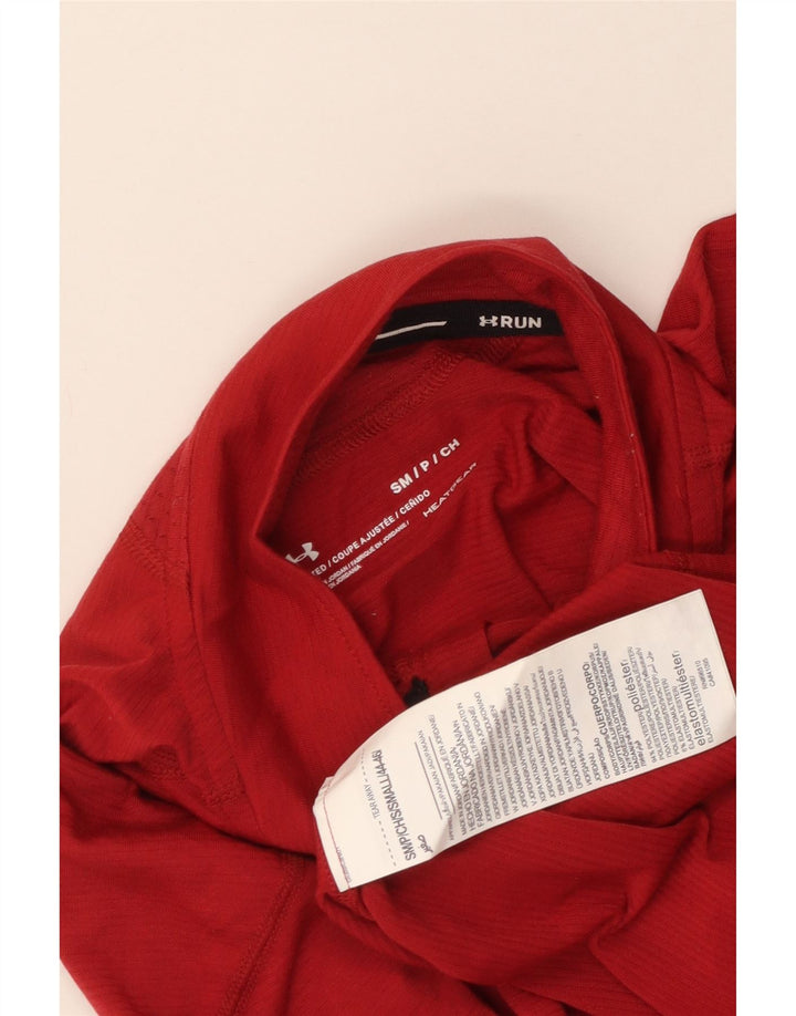 Pulover Under Armour pentru bărbați Heat Gear, cu fermoar și gât, Top mic roșu