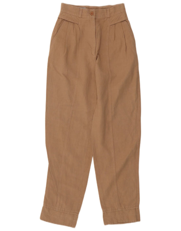 Zucchero Womens High Waist Pegged Casual Trousers IT 40 Small W24 L29 Beige