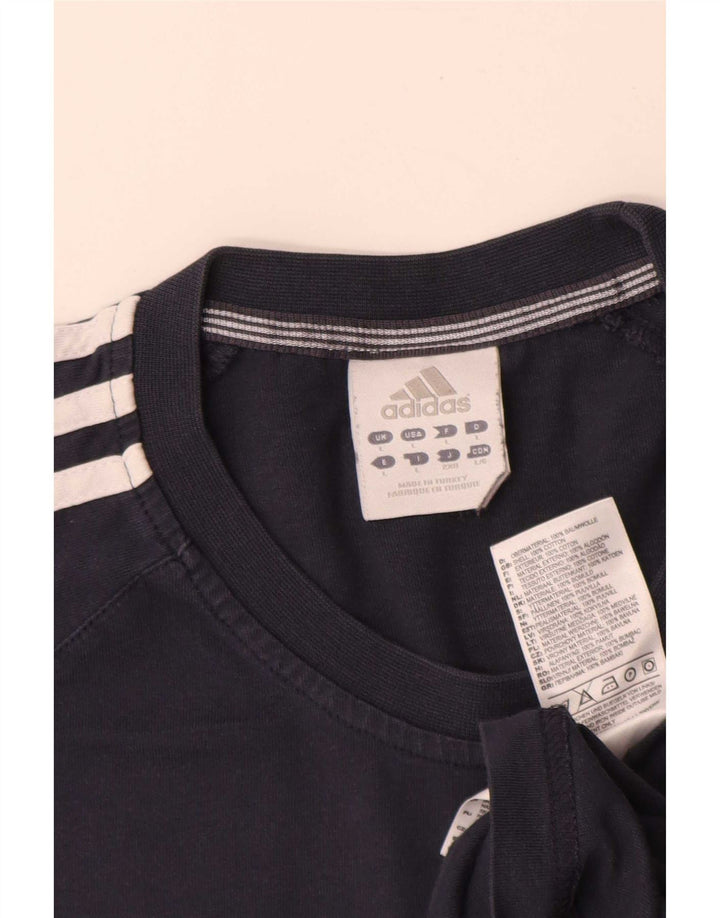 Adidas Mens T-Shirt Top Large Navy Blue Cotton