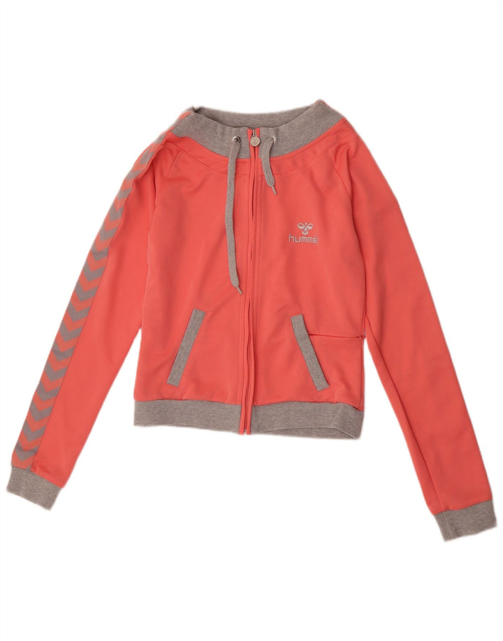 Hummel Womens Graphic Tracksuit Top Jacket UK 10 Small Pink Colourblock