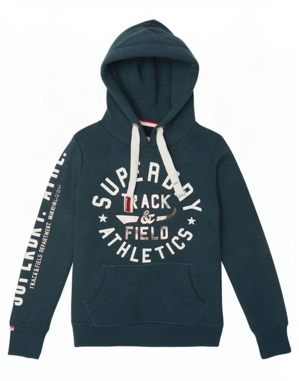 Женский джемпер с капюшоном Superdry UK 6 XS, синий хлопок
