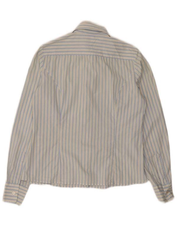 Fay Womens Shirt UK 10 Small Blue Pinstripe Cotton