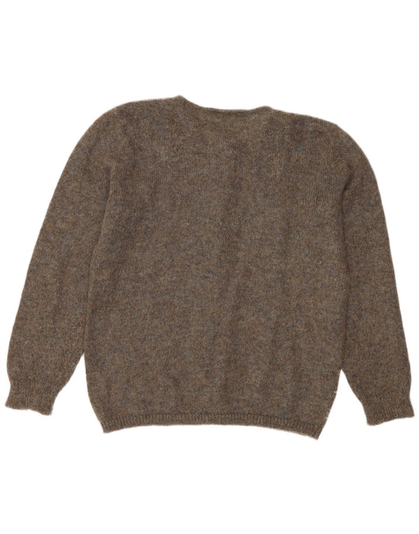 Pulover Cardigan Vintage pentru Damă UK 16 Mare Mohair Floral Gri