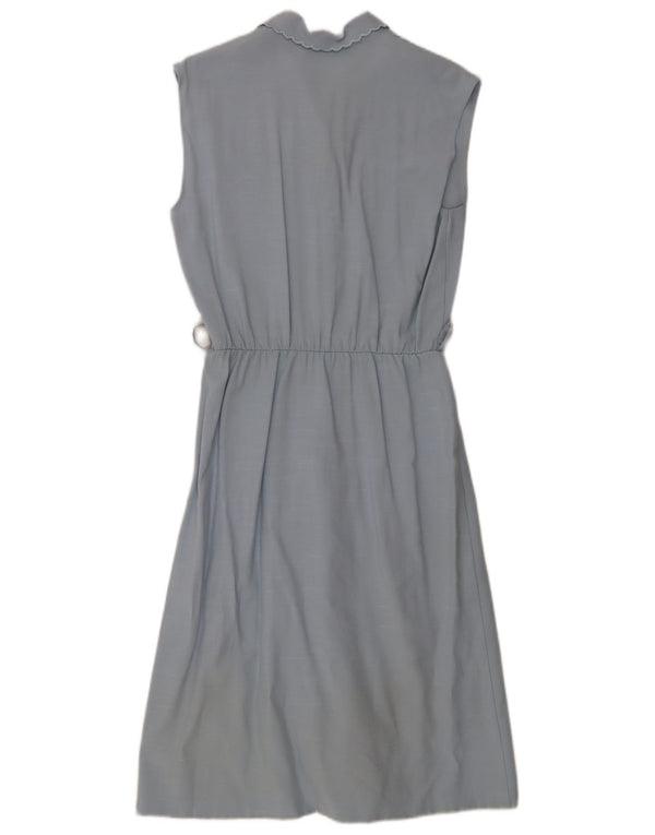 Vintage Womens Sleeveless A-Line Dress IT 44 Medium Blue Viscose