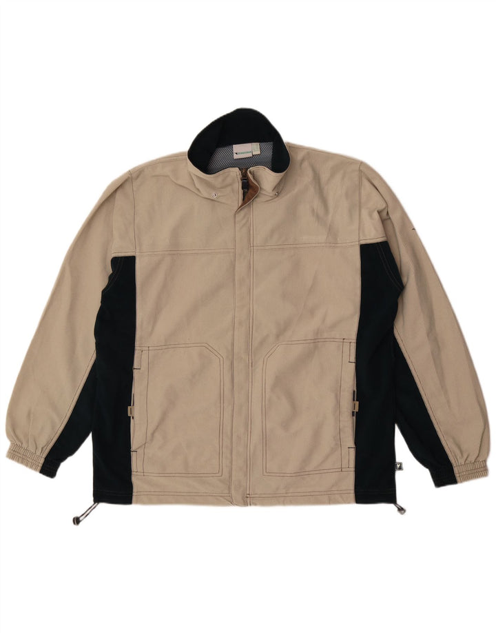 Diadora Mens Tracksuit Top Jacket UK 42 Large Beige Colourblock Polyester