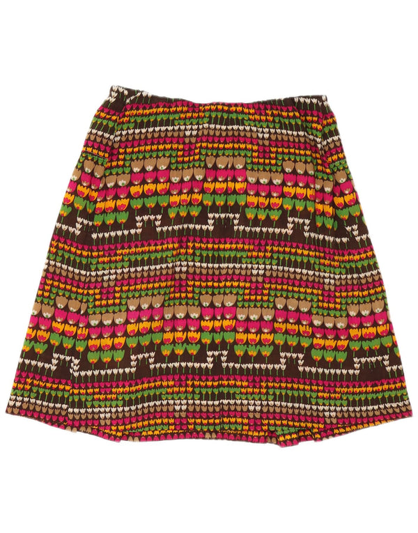 vintage Femme A-Line Jupe W32 Grand Floral Multicolore