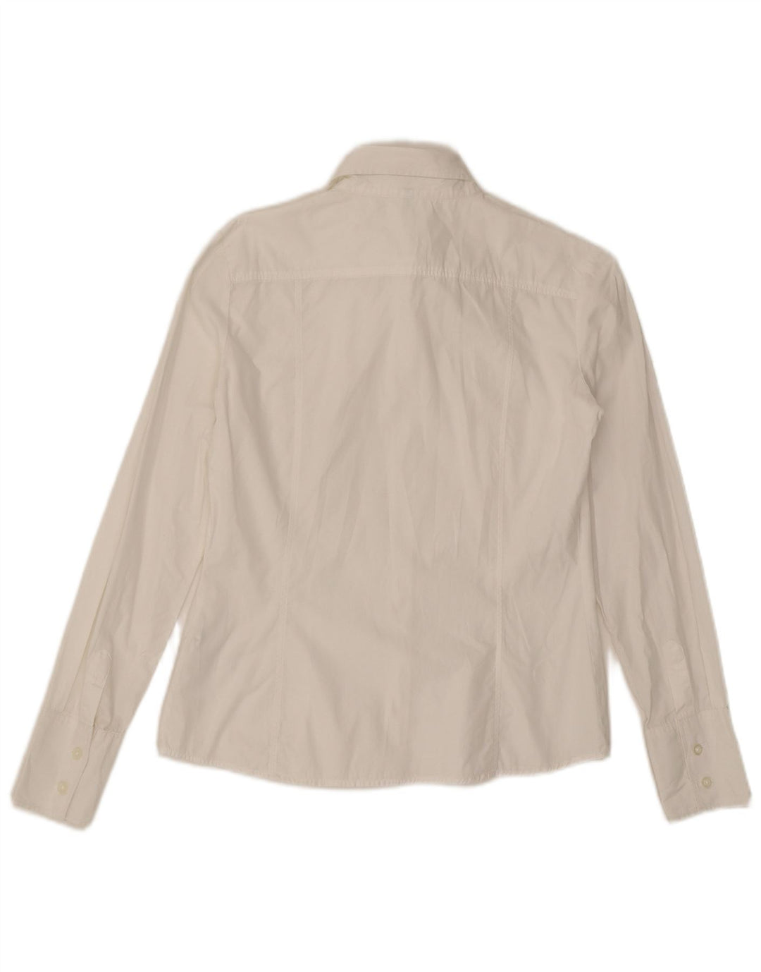 Benetton Chemise Femme UK 14 Coton Blanc Moyen
