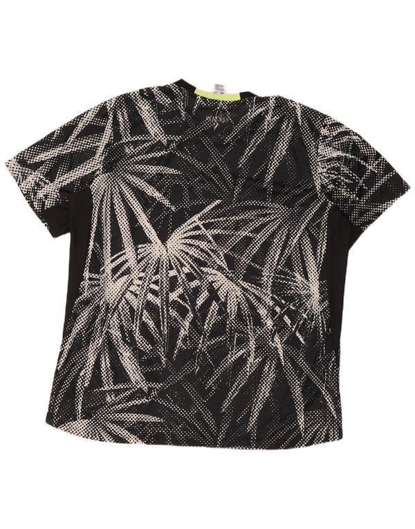 Adidas Mens T-Shirt Top 2XL Black Floral Polyester