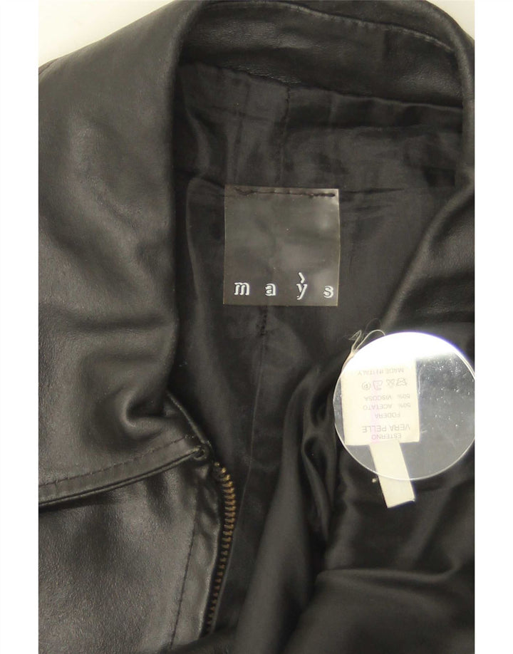 Mays Veste en Cuir Homme IT 46 Petit Cuir Noir