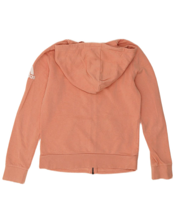 Adidas Pull à capuche zippé graphique pour femme UK 8/10 Petit coton rose