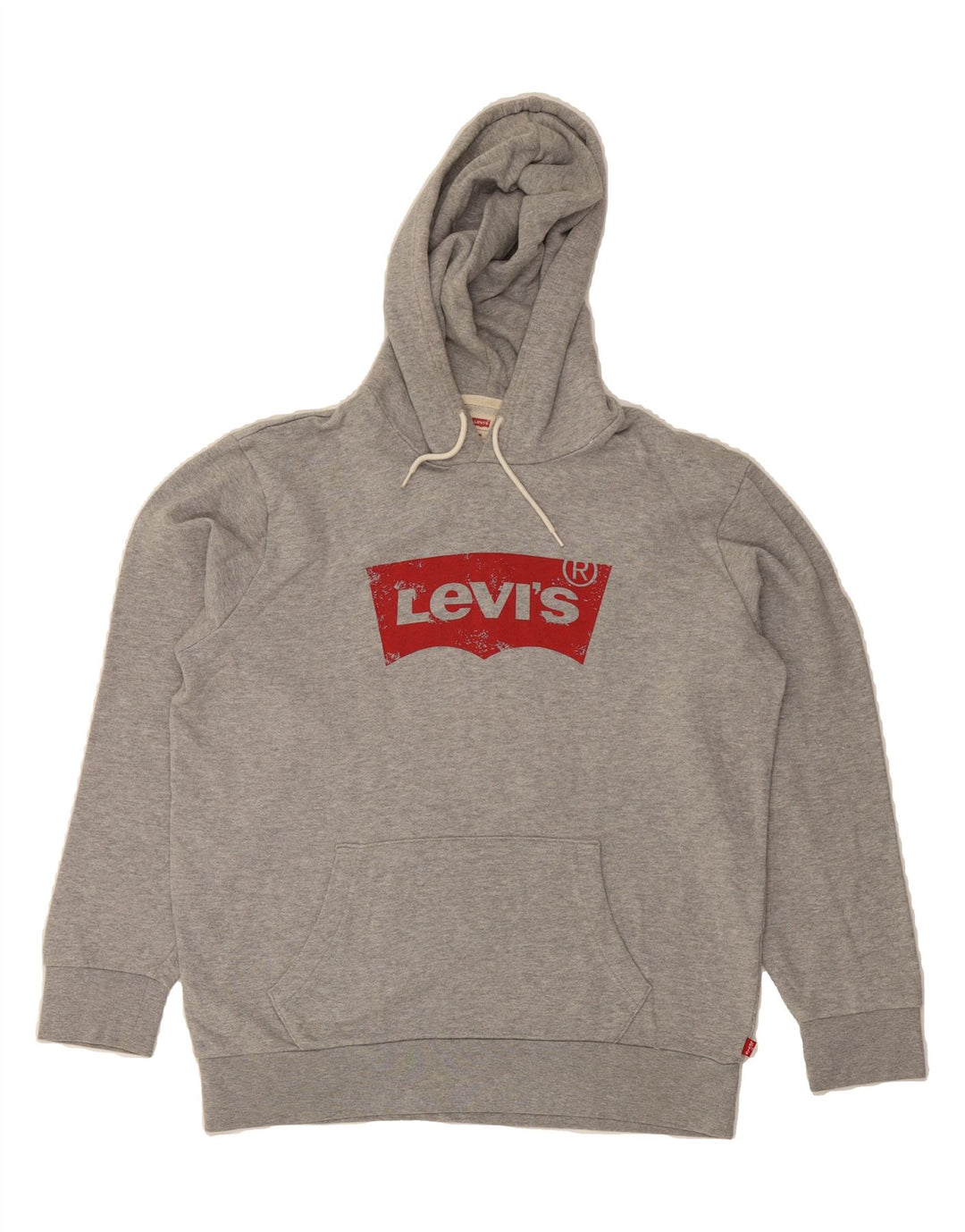 LEVI'S Mens Graphic Hoodie Jumper Medium Grey Cotton Vintage Levi's and Second-Hand Levi's from Messina Hembry 