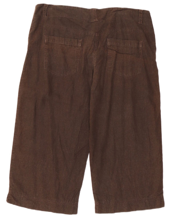 Pantaloni capri da donna Marks & Spencer a gamba larga UK 16 Large W34 L19 Marrone