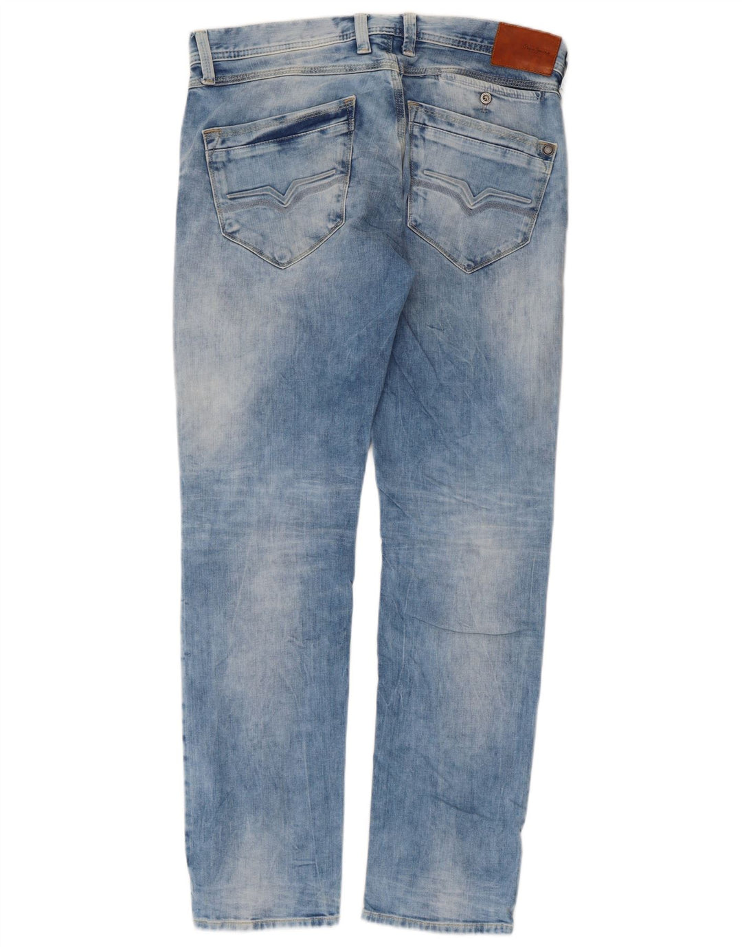 PEPE Jeans Dame Straight Jeans W33 L32 Blå Bomuld