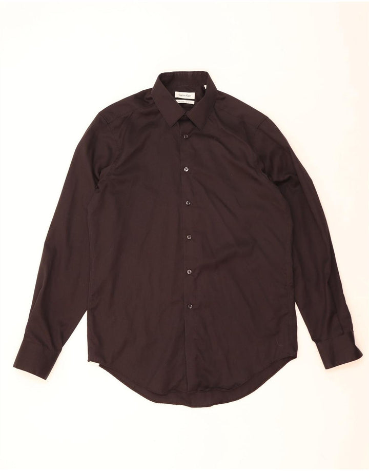 Calvin Klein Mens Slim Fit Shirt Size 15 1/2 Medium Black