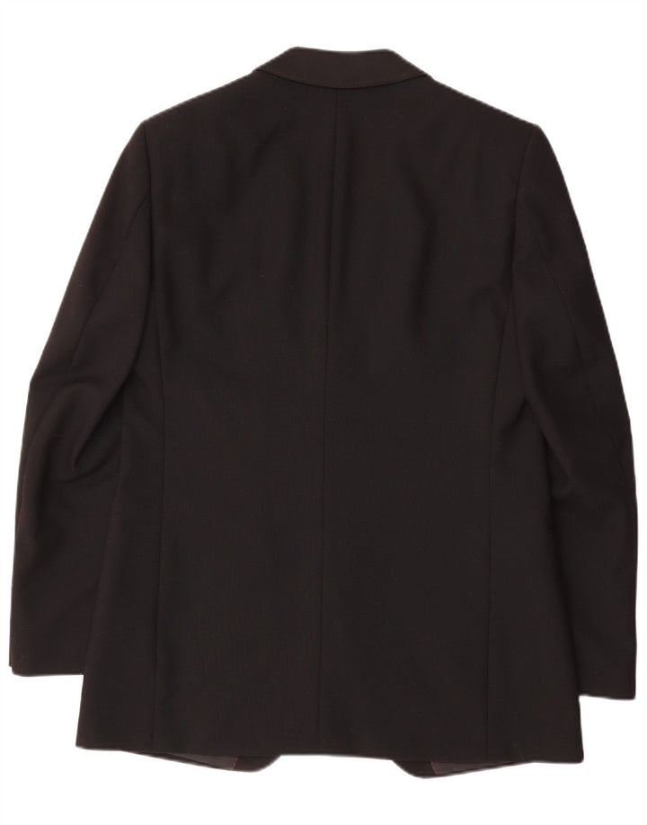 Wilvorst Mens 1 Button Blazer Jacket EU 50 Large Black Wool