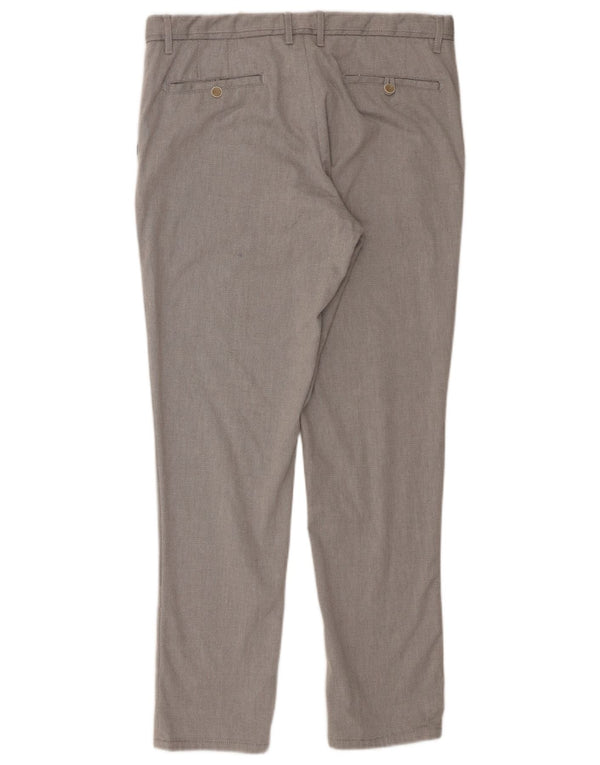 Zara Mens Slim Chino Trousers EU 44 Large W34 L30 Grey Cotton