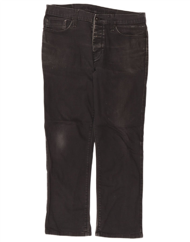 Marks & Spencer Herre Autograph Straight Jeans W34 L29 Sort Bomuld