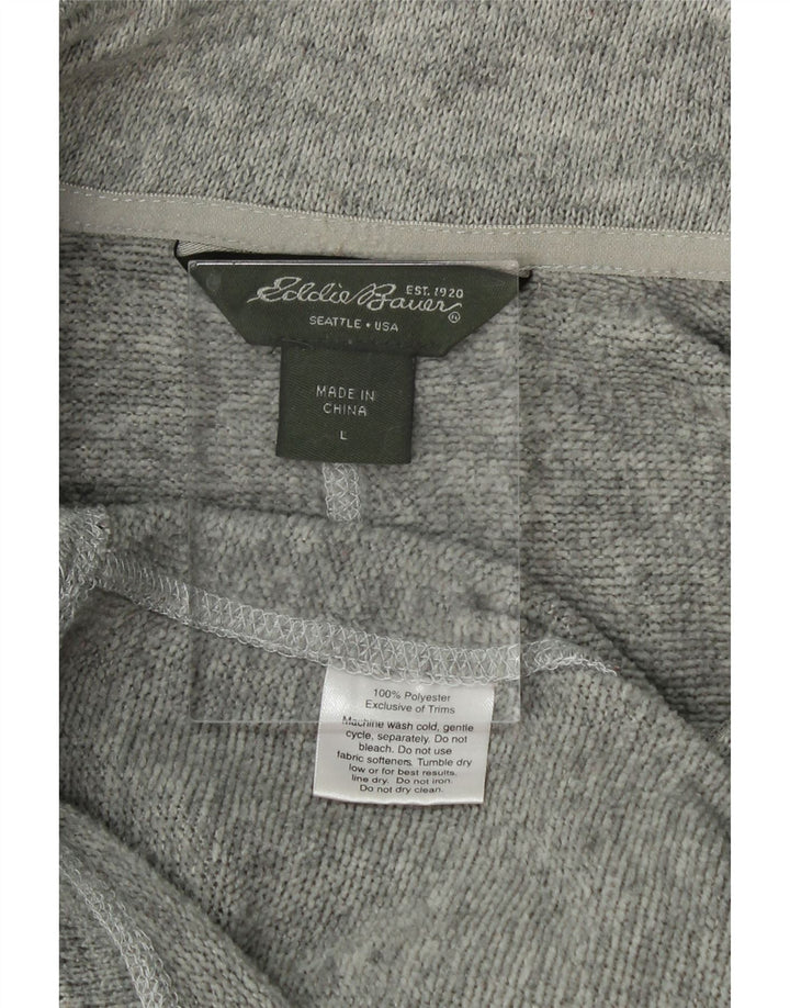 EDDIE BAUER Mens Zip Neck Sweatshirt Jumper Large Grey Polyester Vintage Eddie Bauer and Second-Hand Eddie Bauer from Messina Hembry 