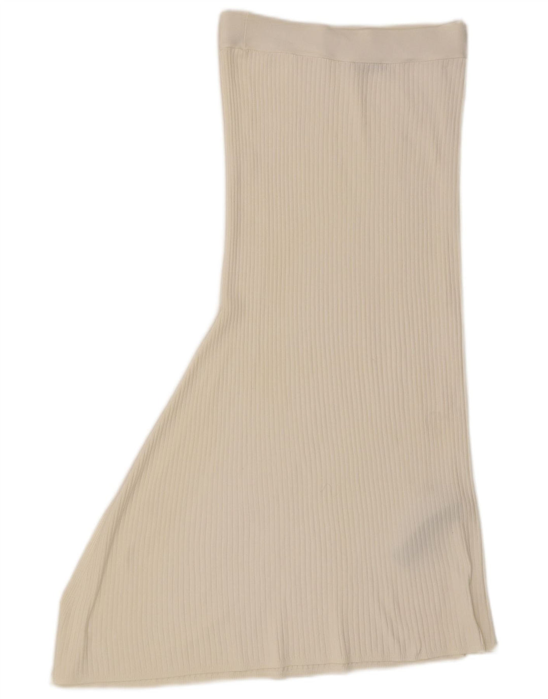 Gonna asimmetrica in maglia da donna Zara piccola W26 poliestere bianco sporco