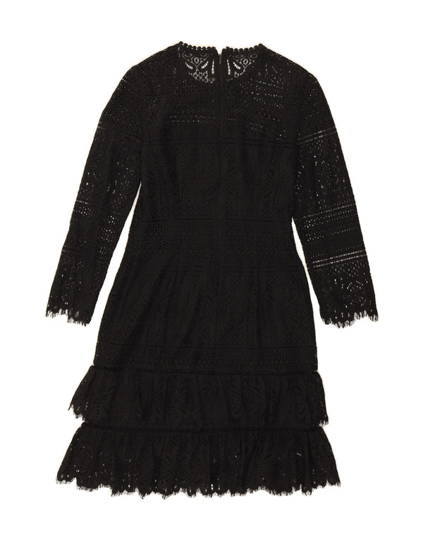 WHISTLE Womens Long Sleeve Tiered Dress UK 8 Small Black Polyamide