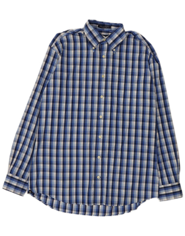 Camisa Gant Hombre Large Blue Check Cotton