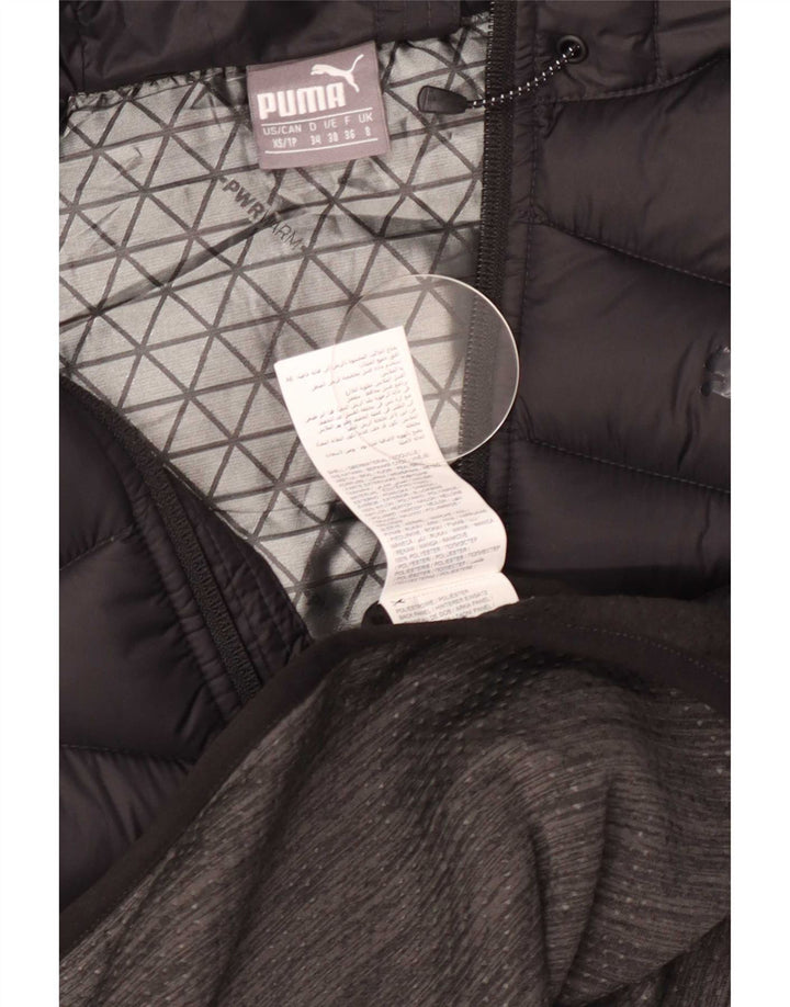 Puma Womens Hooded Padded Jacket UK 8 Small Grey Polyester