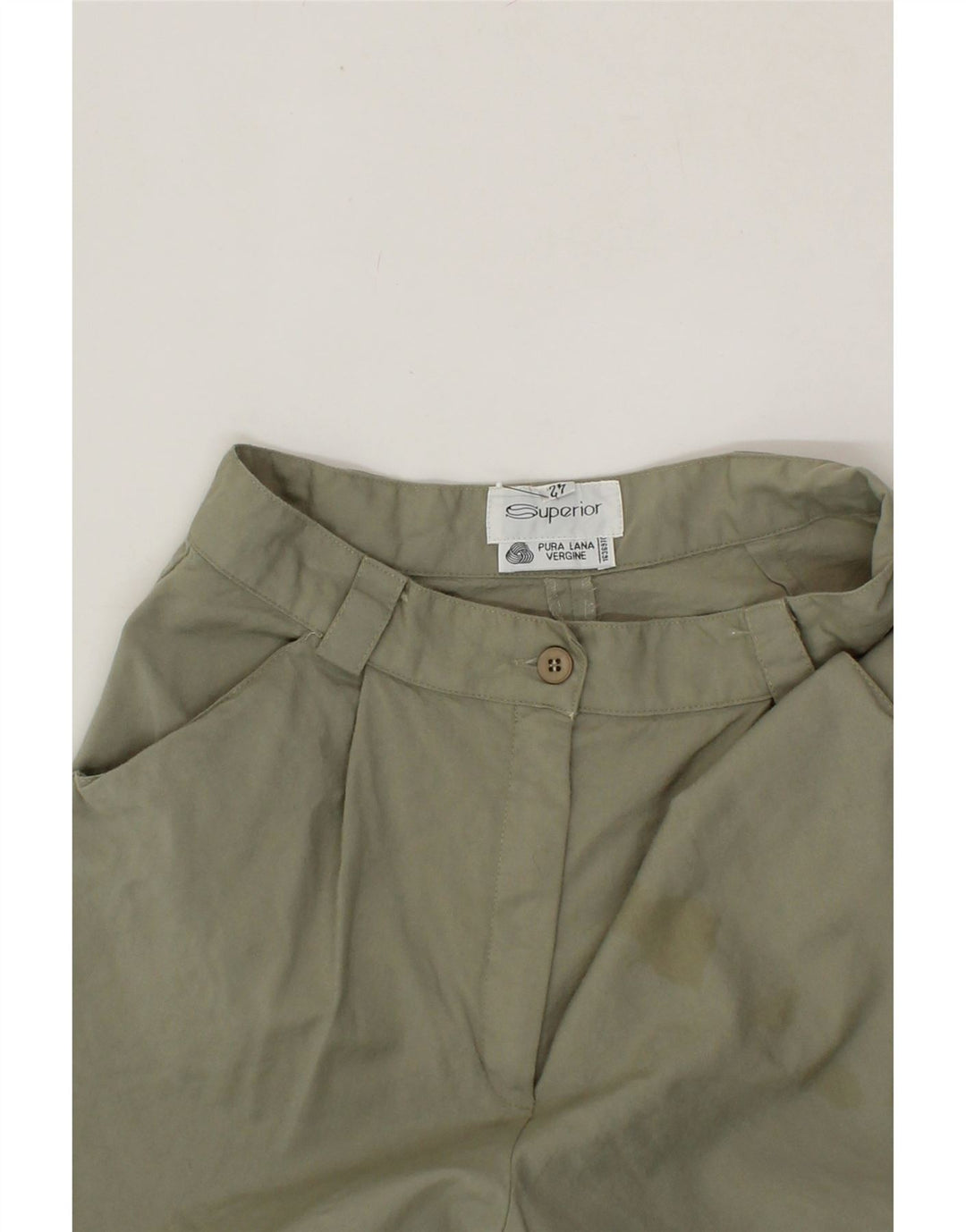SUPERIOR Womens Casual Shorts IT 42 Medium W26 Green Wool Vintage Superior and Second-Hand Superior from Messina Hembry 
