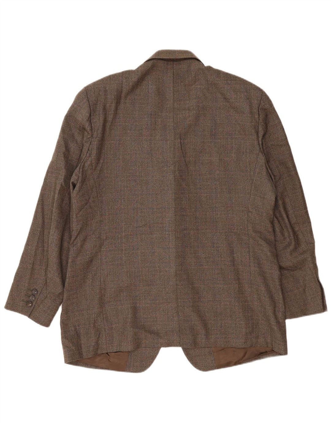 PIERRE CARDIN Mens 3 Button Blazer Jacket UK 42 XL Brown Check Wool