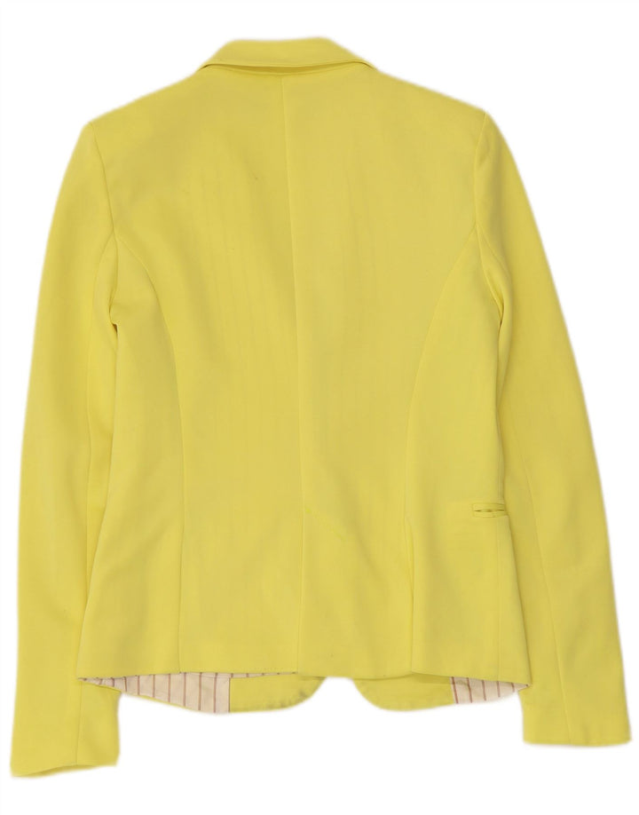 Jaqueta blazer feminina Zara com 1 botão Reino Unido 6 XS amarelo