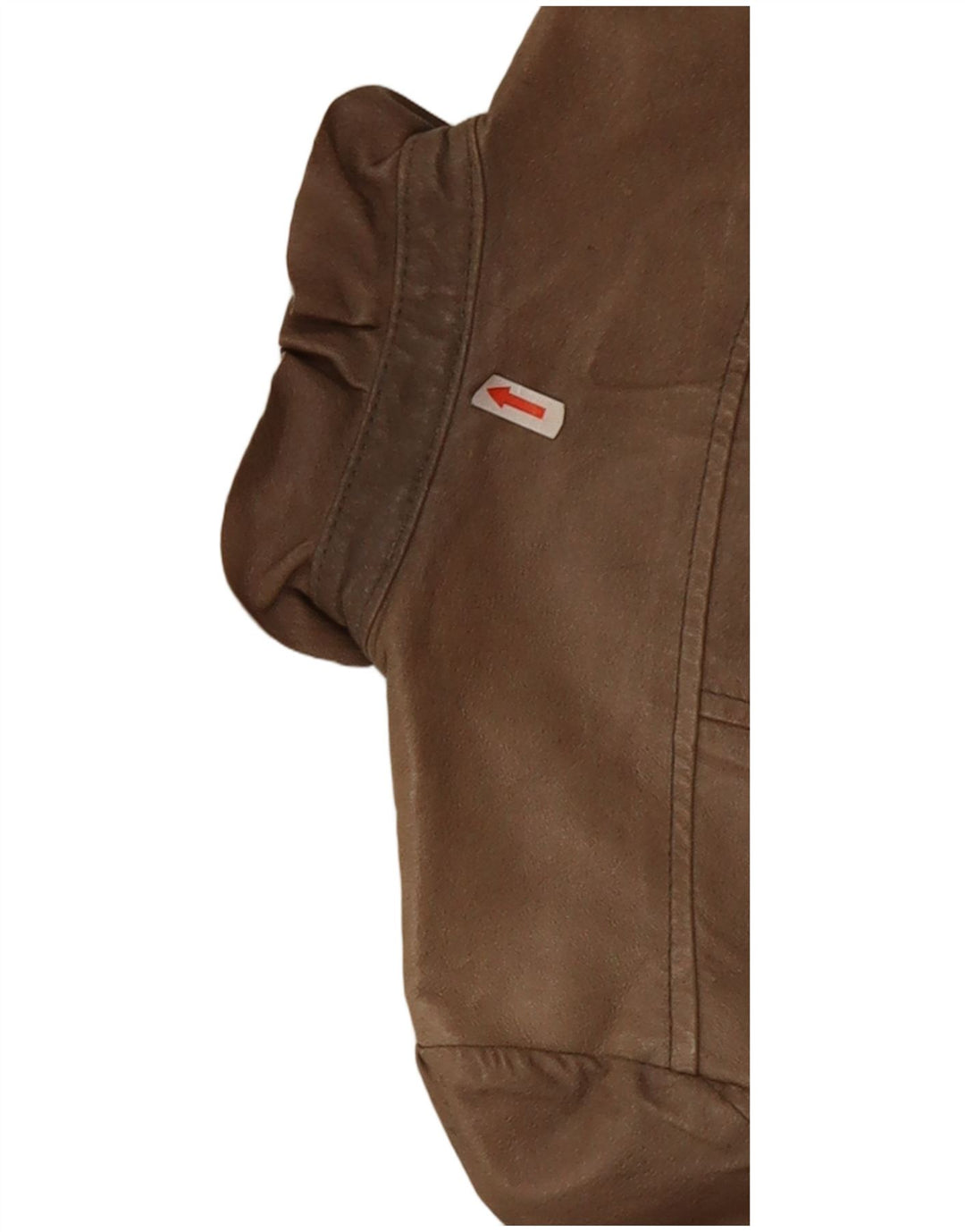 Vintage Womens Crop Leather Jacket UK 10 Small Beige