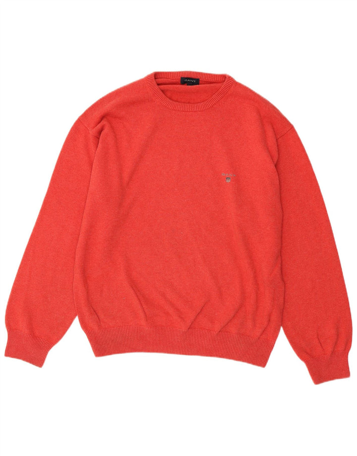 GANT Mens Crew Neck Jumper Sweater Large Red Cotton