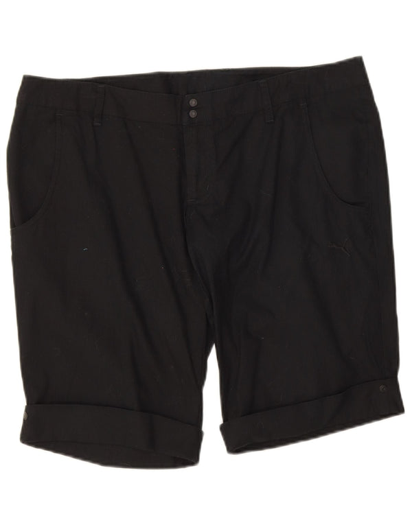 Pantaloncini casual da donna Puma UK 14 Large W34 cotone nero