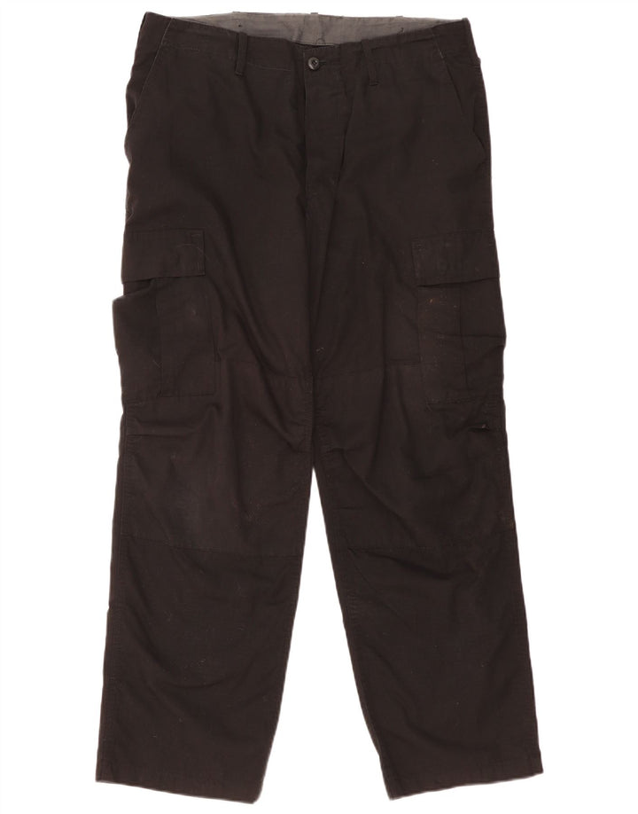 Vintage Herre Straight Cargo Bukser Medium W36 L30 Sort