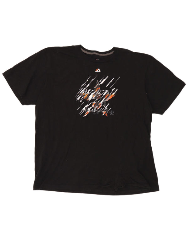 Majestic Mens Houston Astons Graphic T-Shirt Top 2XL Black Cotton