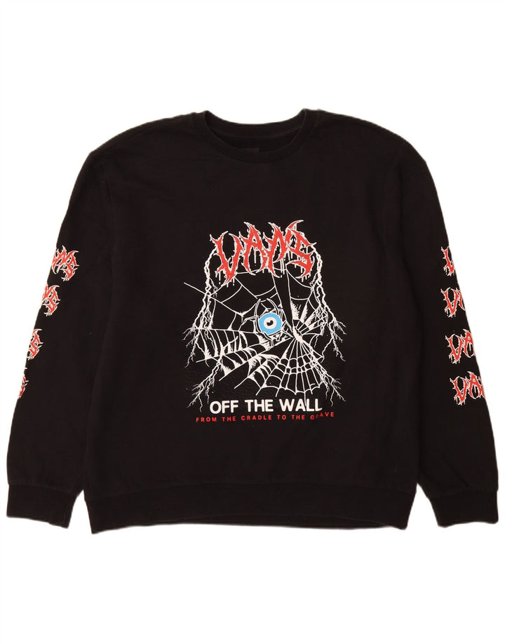 Vans Mens Relaxed Graphic Sweatshirt Jumper XL Black Cotton