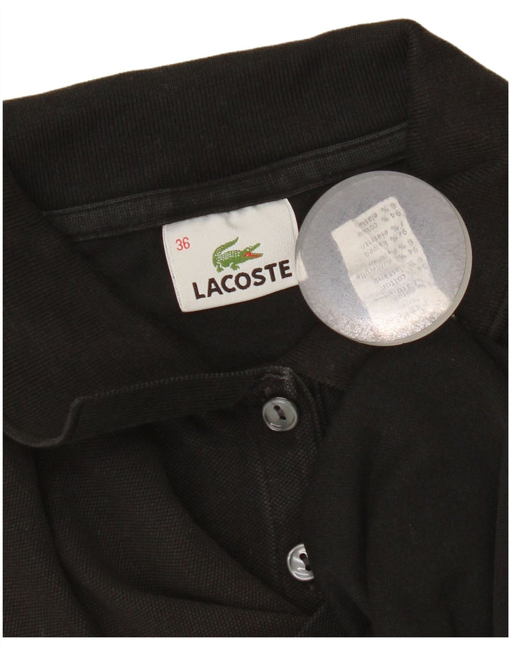 Lacoste Womens Polo Shirt Size 36 Small Black Cotton