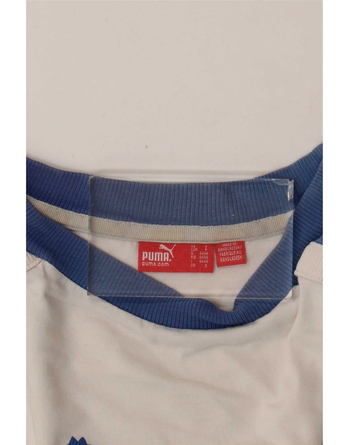 Puma Mens Graphic Top Long Sleeve Small White Colourblock