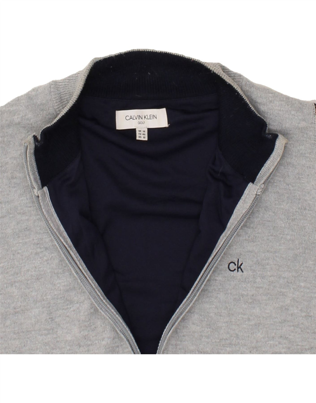 CALVIN KLEIN Womens Tracksuit Top Jacket UK 14 Large Grey Polyester Vintage Calvin Klein and Second-Hand Calvin Klein from Messina Hembry 
