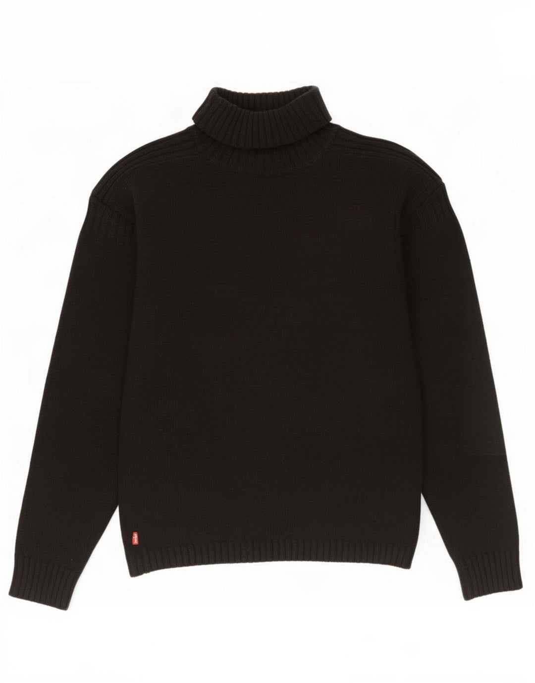 Maglione maglione a collo alto da donna Levi's UK 14 Lana d'agnello nera media