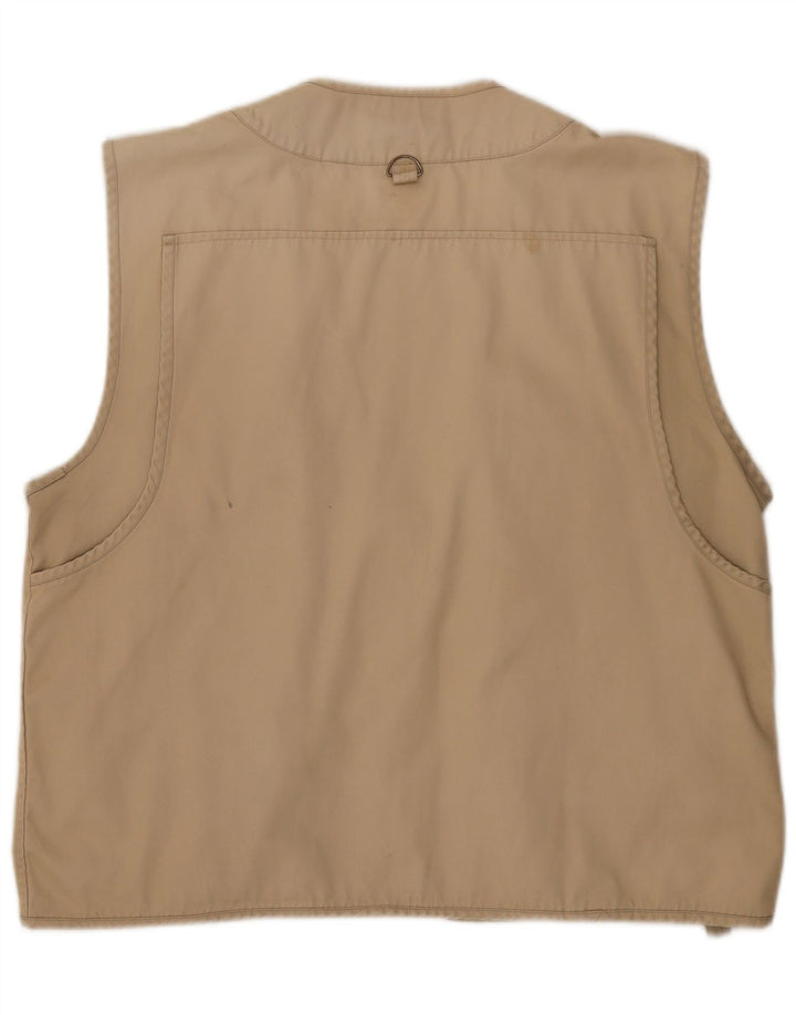VINTAGE Mens Utility Gilet UK 40 Large Beige
