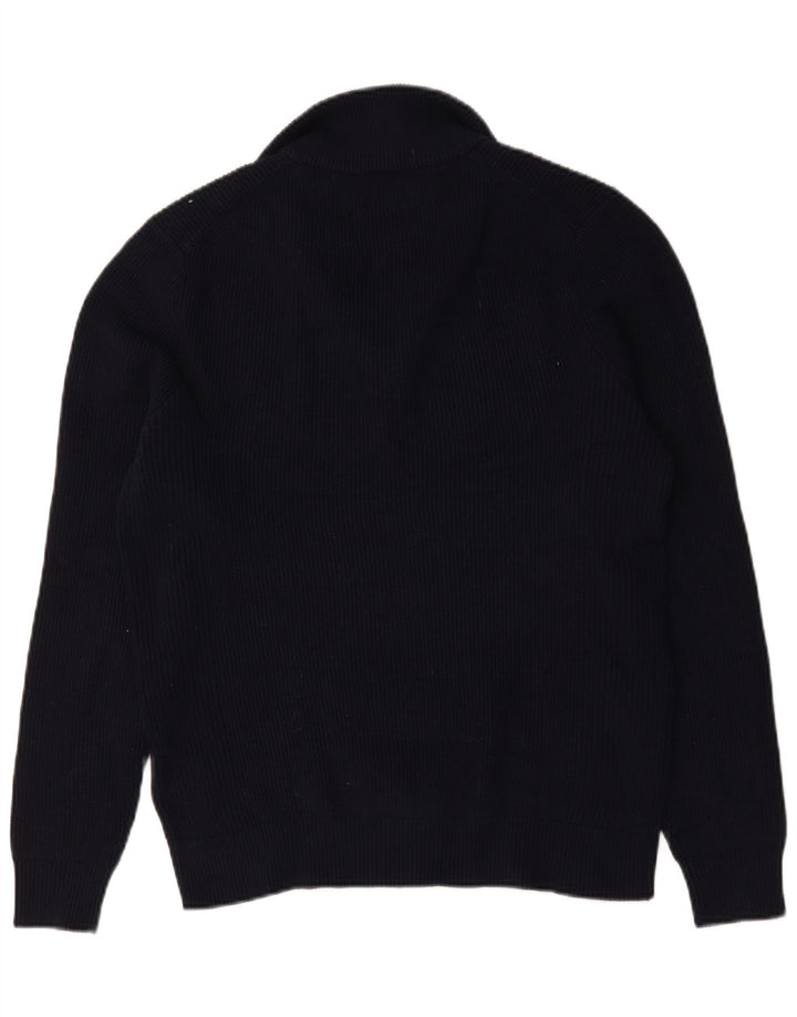 Marks & Spencer Pull col zippé homme bleu marine moyen coton