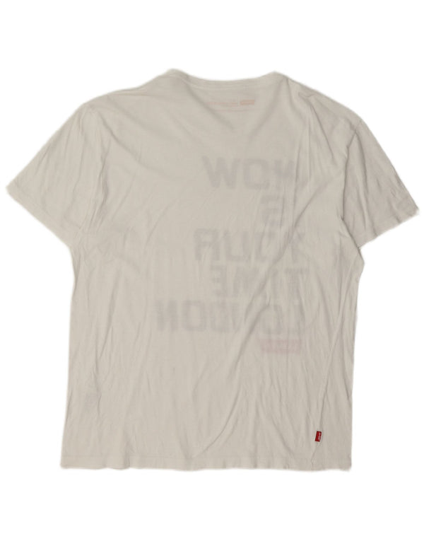 Camiseta masculina Levi's Standard Fit gráfica top médio algodão branco